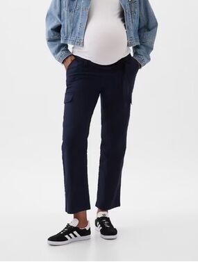 GAP Navy Maternity Cropped Cargo Pants